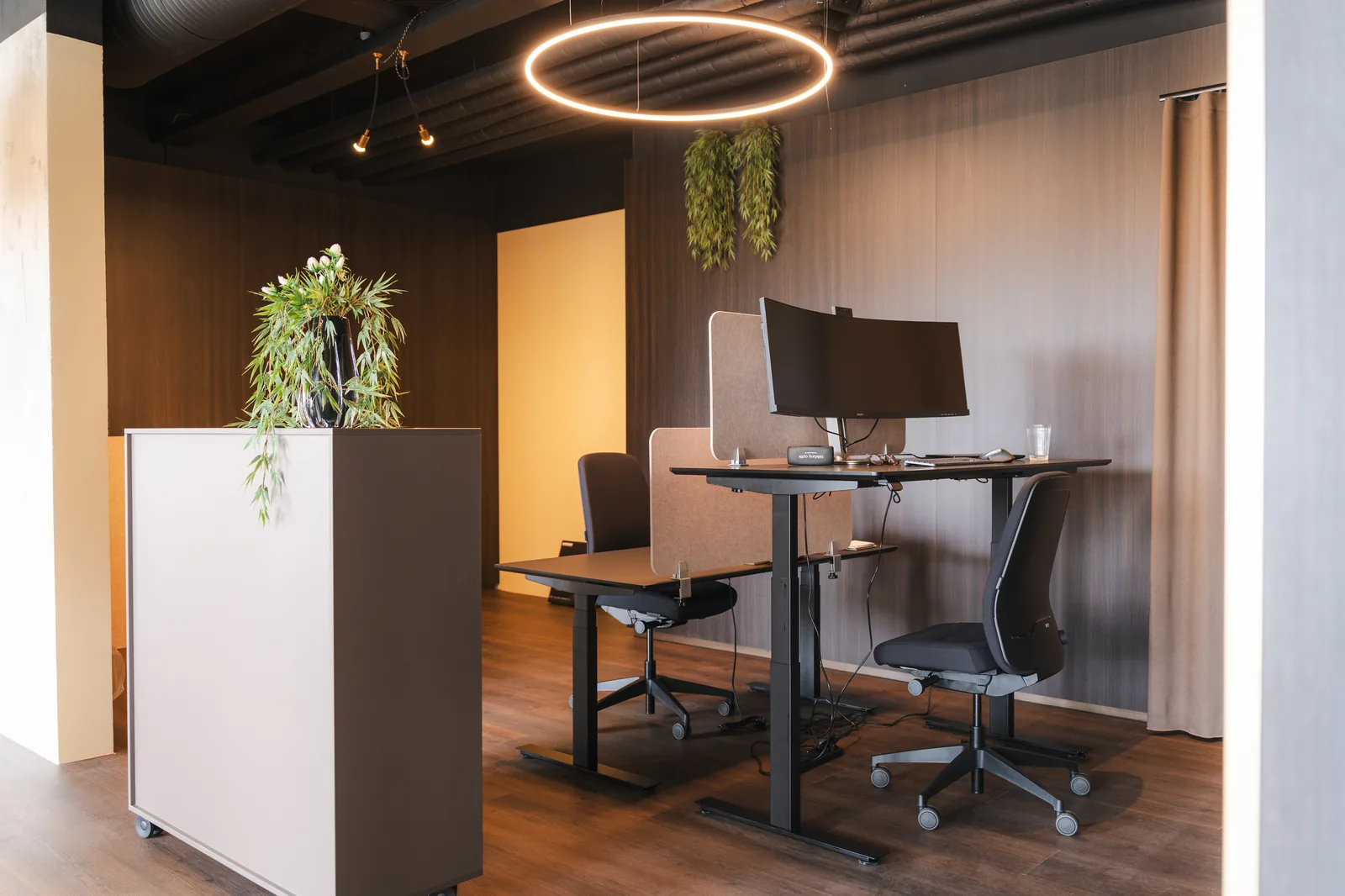 Arbejdsstation med dobbelt skærm